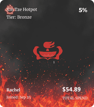 Xin Tze Hotpot — Bronze tier loyalty card