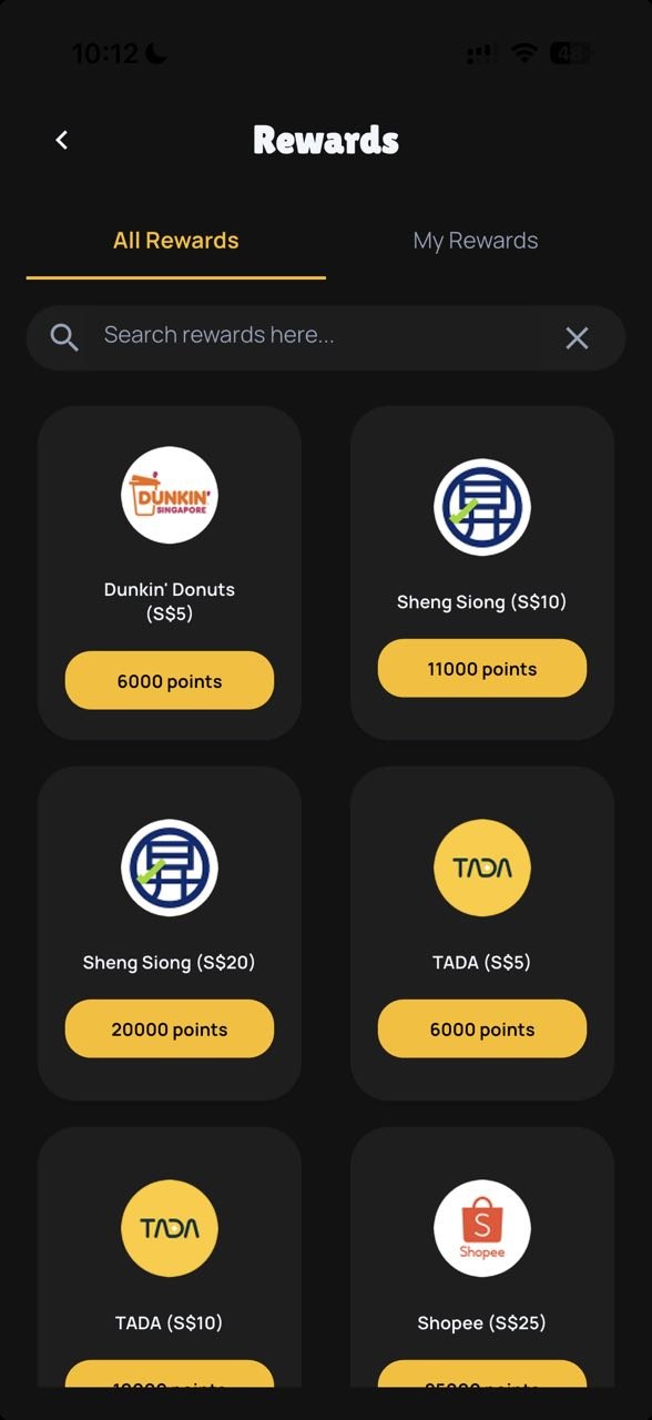 TasteVue rewards screen